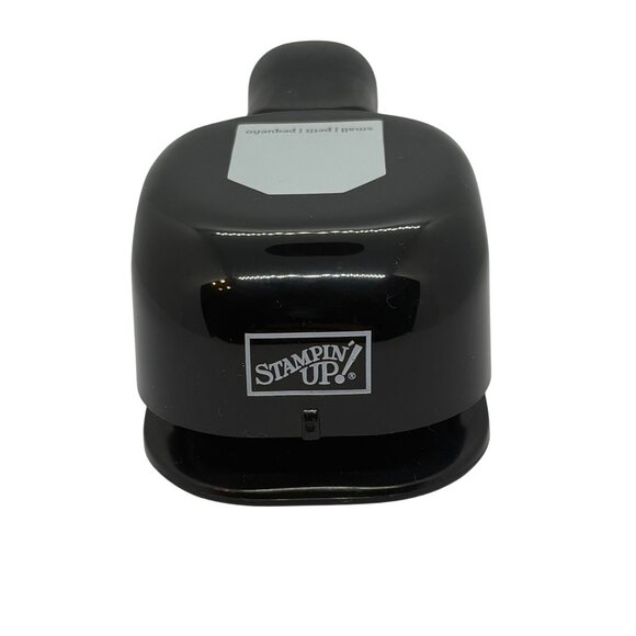 Stampin Up! Small Tag Rectangle Punch Black Craft Tool For Paper Crafts & Scrapb - Picture 1 of 4